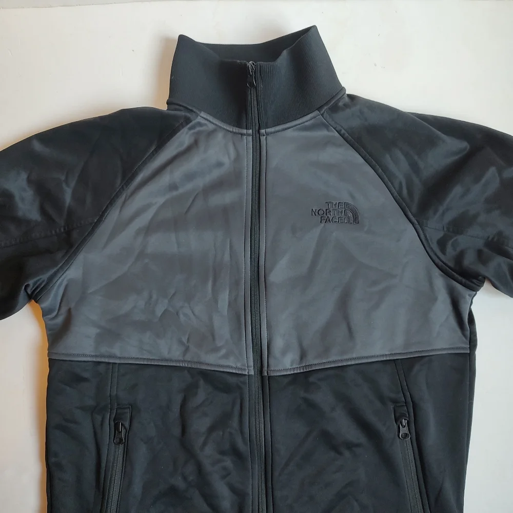The North Face Takeback Track Full Zip Jacket Grey Black Pockets Colorblock S
